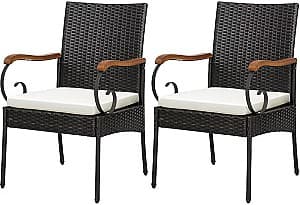 Scaun terasa Costway HW70833-2 Brown/Ivory