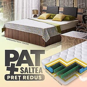 Pat Ambianta Fenix 1.4 m Nuc + Saltea Salt Confort Clasic 140x200