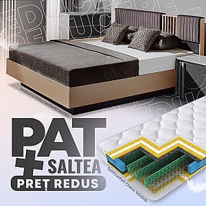 Pat Ambianta Malta (somiera) 1.6 m Cremona / Grafit + Saltea Salt Confort Clasic 160x200
