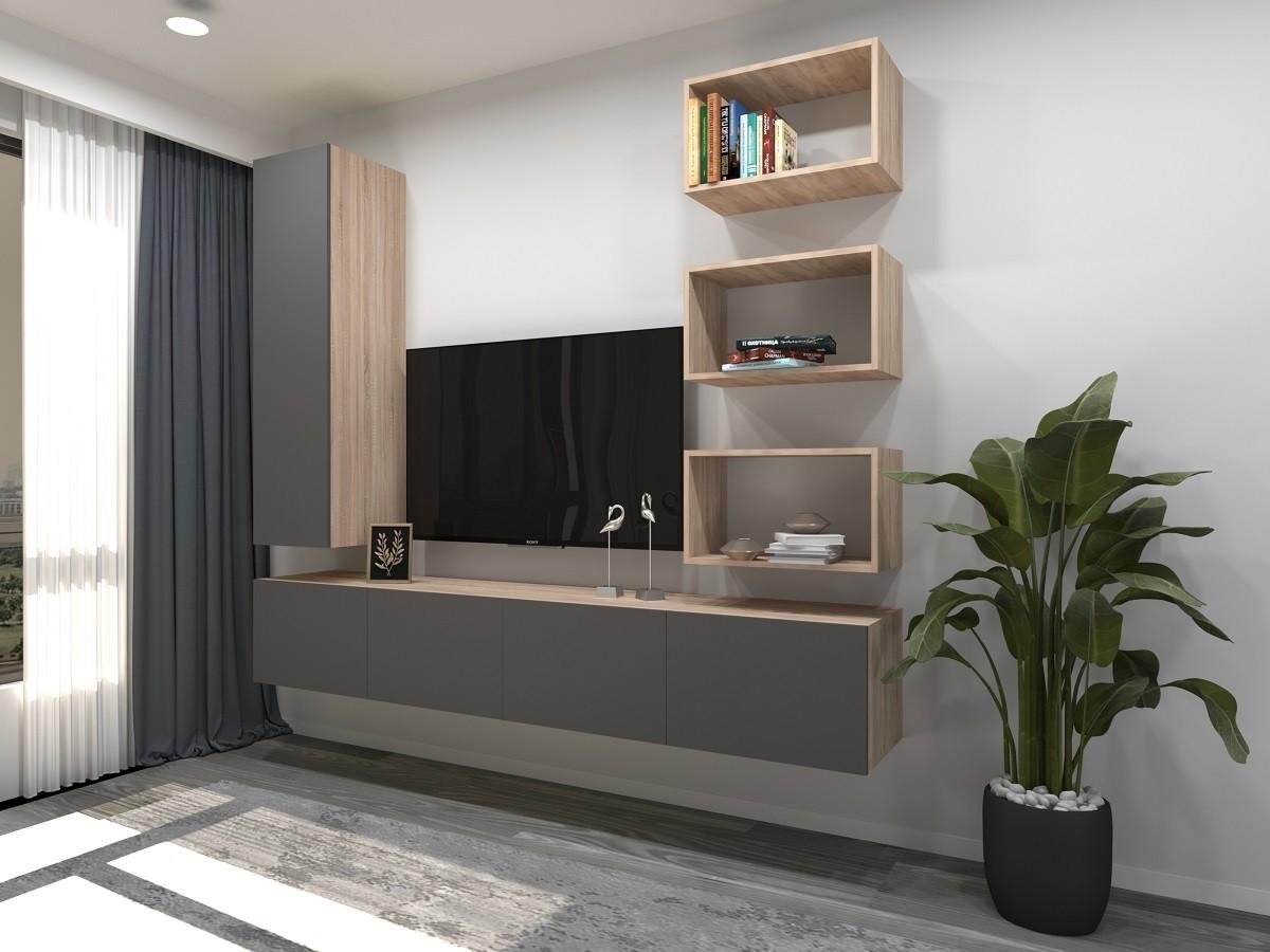 Living Arta Mobilei Gray G07 Sonoma/Gri, modern