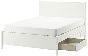 Pat IKEA Tonstad/Lonset cu 4 sertare 140x200 Alb