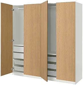 Dulap IKEA Pax/Storklinta raft/bare/sertare/cosuri Alb/Aspect Stejar