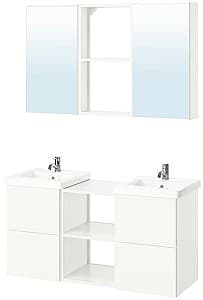 Set de mobila de baie IKEA Enhet/Tvallen/Pilkan cu sertare Alb