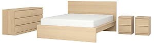 Спальня IKEA Malm 4 предмета 160x200 Белый Дуб (Бежевый)