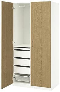 Шкаф IKEA Pax/Tonstad полки/штанги/ящики/корзины Белый/Дубовый Шпон