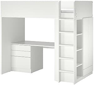 Детская кровать IKEA Smastad с письменным столом/4 ящика 90x200 Белый