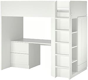 Детская кровать IKEA Smastad с рамой/письменным столом/3 ящика 90x200 Белый