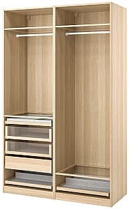 Шкаф IKEA Pax полки/штанги/ящики Имитация Состаренного Дуба (Бежевый)