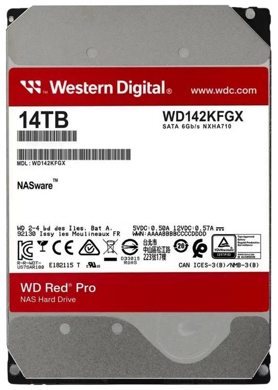 Жесткий диск (HDD) WESTERN DIGITAL WD Red Pro 14TB (WD142KFGX)
