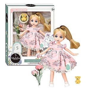 Papusa Essa Toys in rochie roz cu accesorii