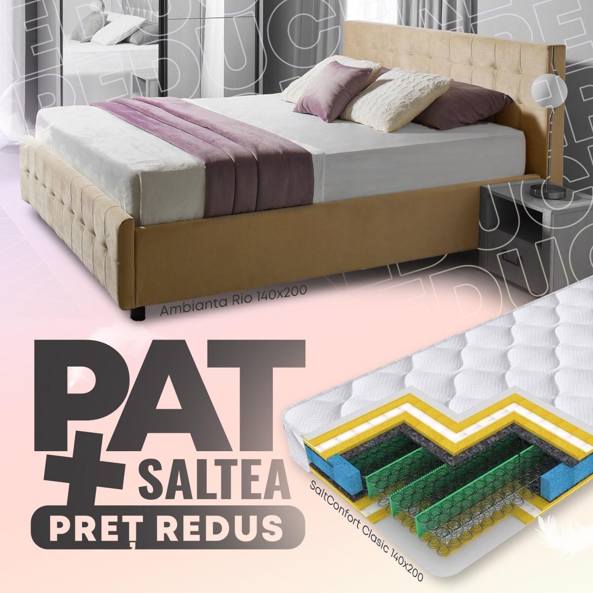 Кровать Ambianta Rio 1.4 м Кремона + Матрас Salt Confort Clasic 140x200