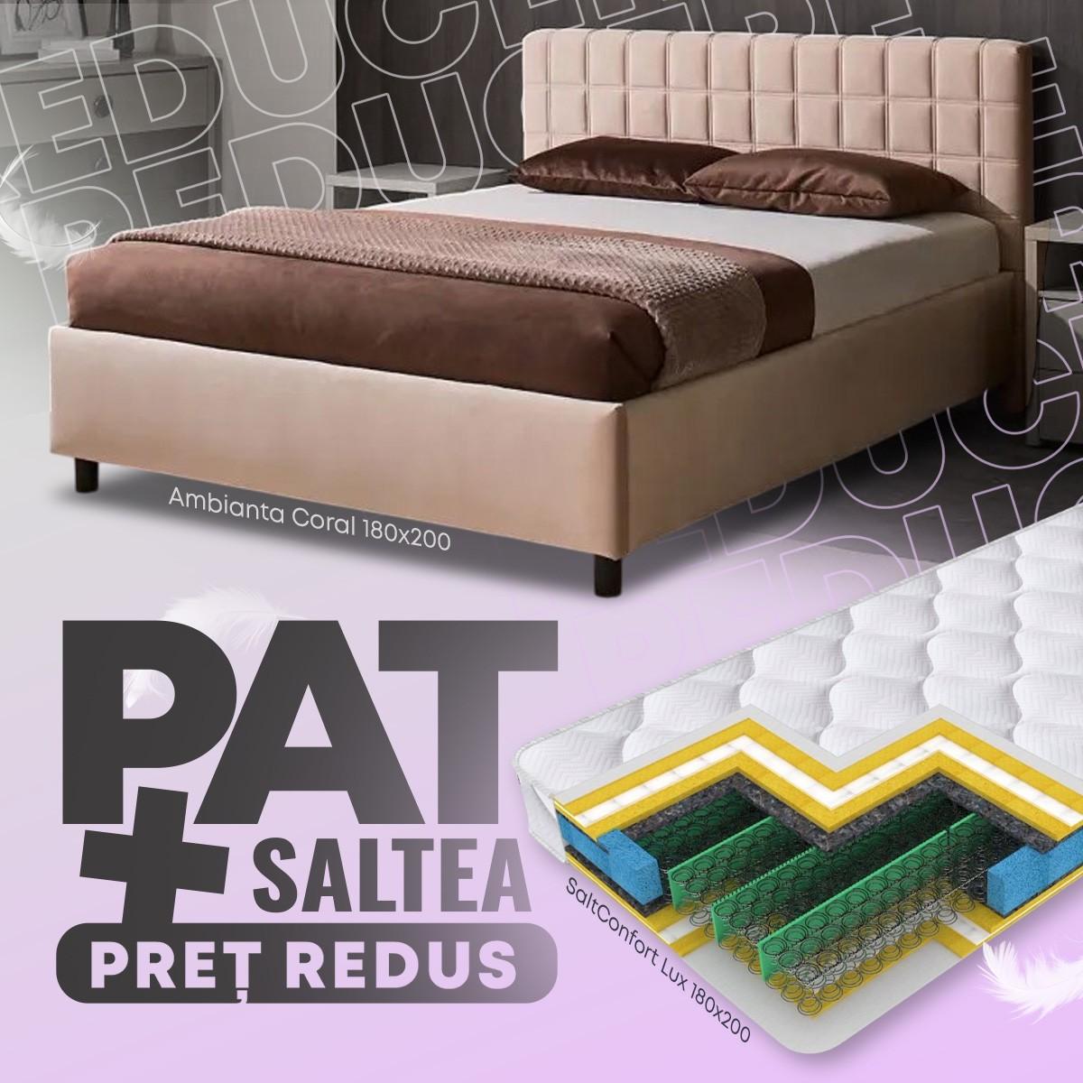 Кровать Ambianta Coral 1.8 м Бежевый + Матрас Salt Confort Lux 180x200