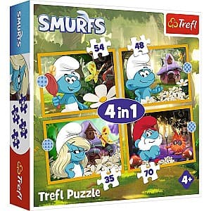 Puzzle Trefl 4in1 Life in the Smurf Village (34664)