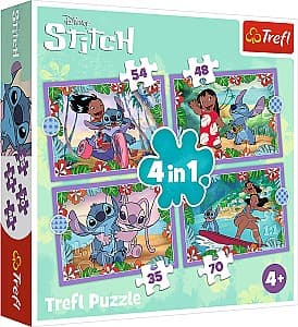 Пазлы Trefl 4in1 Lilo&Stitchs crazy day (34633)