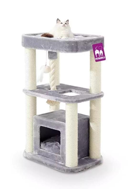 Ansamblu pentru pisici PETREBELS SWEET PETIT VILLA 100 Grey