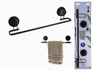 Cuier pentru baie prosoape Tendance 45x10x7.5cm Negru