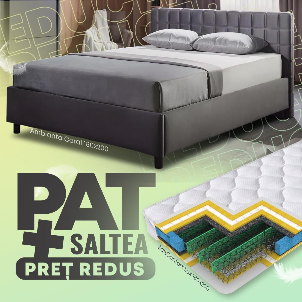 Кровать Ambianta Coral 1.8 м Графит + Матрас Salt Confort Lux 180x200