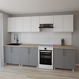 Кухонный гарнитур Smartex K2 300 см Белый / Графит