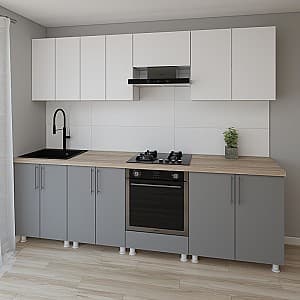 Set mobila bucatarie Smartex K3 260 cm Alb / Grafit