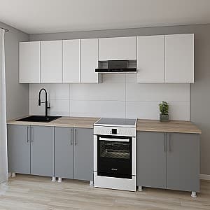 Set mobila bucatarie Smartex K1 280 cm Alb / Grafit