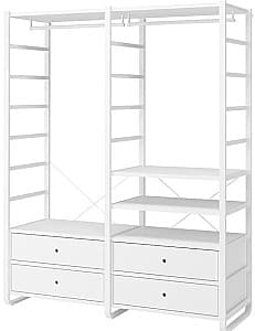 Etajera IKEA Elvarli 2 sectiuni/4 sertare 165x55x216 Alb