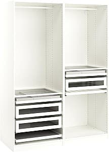 Etajera IKEA Pax rafturi/bare/3 sertare 150x58x201 Alb