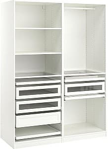 Etajera IKEA Pax rafturi/bara/sertare 150x58x201 Alb