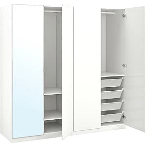 Dulap IKEA Pax/Fardal/Aheim rafturi/bare/cosuri/oglinda 200x60x201 Alb Lucios