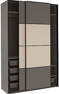 Шкаф-купе IKEA Pax/Mehamn полки/штанги/корзины/2 стороны 150x66x23 Темно-серый/Серо-бежевый