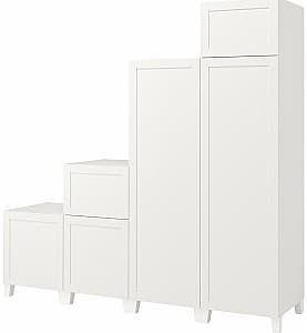 Шкаф IKEA Platsa/Sannidal полки/штанги/корзины 240x57x231 Белый