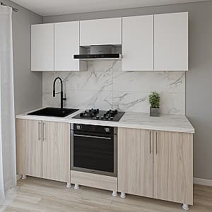 Кухонный гарнитур Smartex K3 220 см Белый / Дуб Светлый