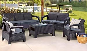 Set mobila de gradina Heniver Novara 3+2+1+1+T Anthracite