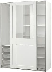 Шкаф-купе IKEA Pax/Grimo прозрачное стекло 150x66x201 Белый
