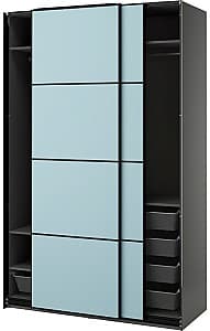 Шкаф-купе IKEA Pax/Mehamn полки/штанги/корзины/2 стороны 150x66x236 Синий