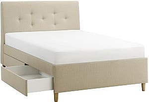 Кровать IKEA Idanas/Naggen с 4 ящиками 140x200 Бежевый