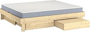 Кровать IKEA Glamberget/Vesteroy твердый/с ящиком 140x200 Сосна (бежевый)/Синий