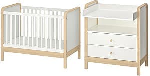 Детская кроватка IKEA Alskvard 60x120 Береза ​​(бежевый)/Белый