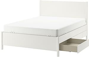 Pat IKEA Tonstad/Luroy cu 4 sertare 160x200 Alb