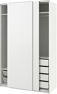 Шкаф-купе IKEA Pax/Hasvik штанги/полки/ящики 150x66x236 Белый