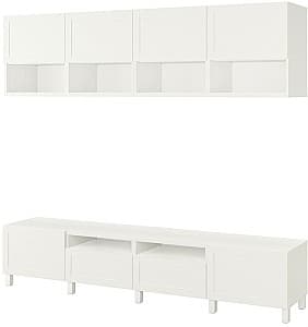 Стенка IKEA Besta/Hanviken/Stubbarp плавно закрывающийся рельс для ящиков 240x42x230 Белый