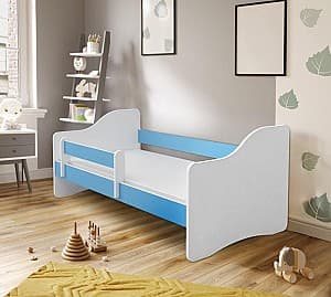 Детская кровать Acma Meble Acma III Happy 80x160 бортик/матрас 7см (White/Blue)