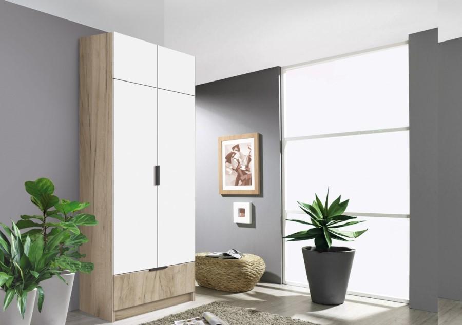 Dulap Modern Komfort 90cm (Craft Oak Gray/White)