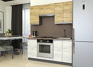Кухонный гарнитур Yasen Мадера 1.6 м  Дуб Крафт Золотой / Дуб Крафт Белый