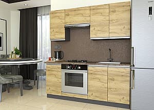 Set mobila bucatarie Yasen Madera 1.8 m Stejar Kraft Auriu