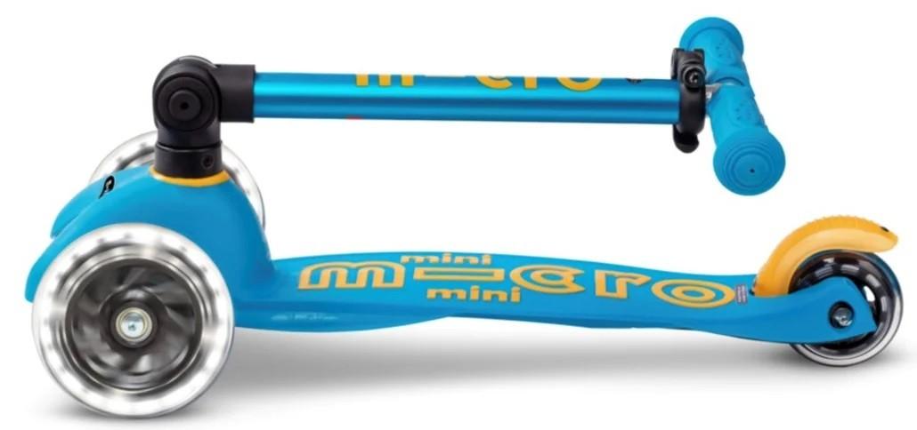 Trotineta Micro Mini Deluxe Foldable LED Ocean Blue