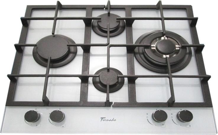 Plita pe gaz incorporabila Tornado TR4020HM Romb White Glass 