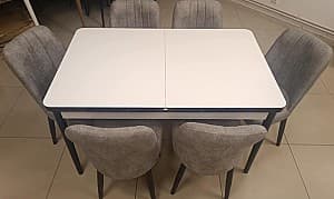 Set de masa si scaune Kelebek ES-423 (6 scaune)
