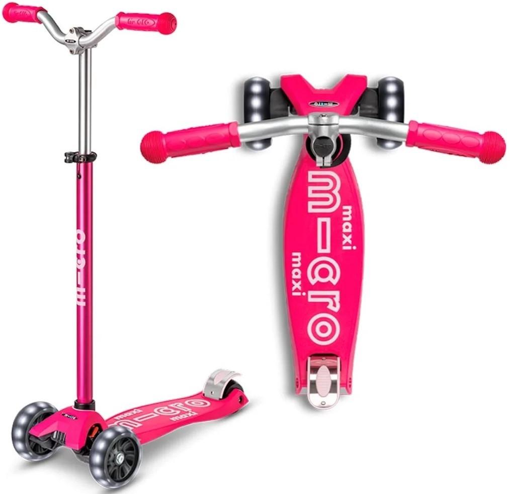 Trotineta Micro Maxi Deluxe Pro LED Pink