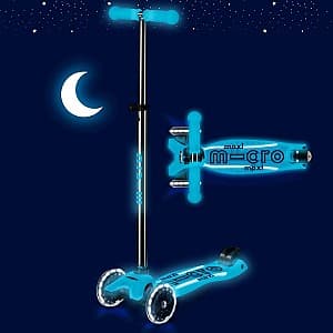 Trotineta Micro Maxi Deluxe Glow LED Plus Crystal Blue