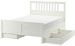 Pat IKEA Hemnes Lindbaden cu 4 cutii 140x200 Alb
